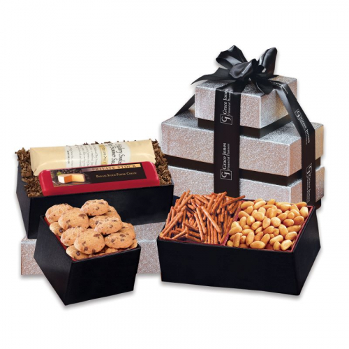 Silver & Black Sweet & Savory Delights Tower