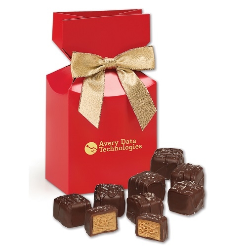 Chocolate Peanut Butter Meltaways in Red Gift Box