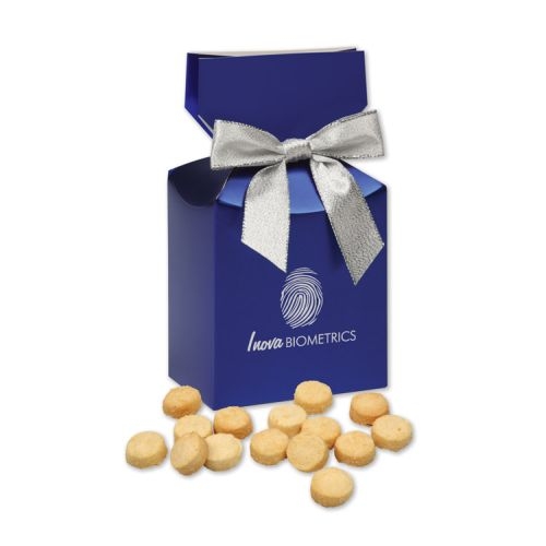 Gourmet Bite-Sized Lemon Meringue Cookies in Blue Premium Delights Gift Box