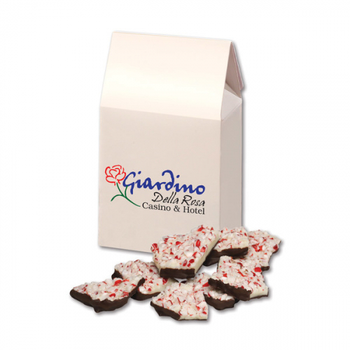 Peppermint Bark in Gable Top Gift Box with Full Color Imprint