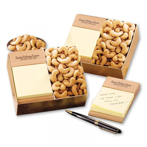 Beech Post-it® Note Holder with Extra Fancy Jumbo Cashews