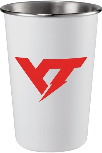 16 Oz. White Stainless Steel Pint Glass