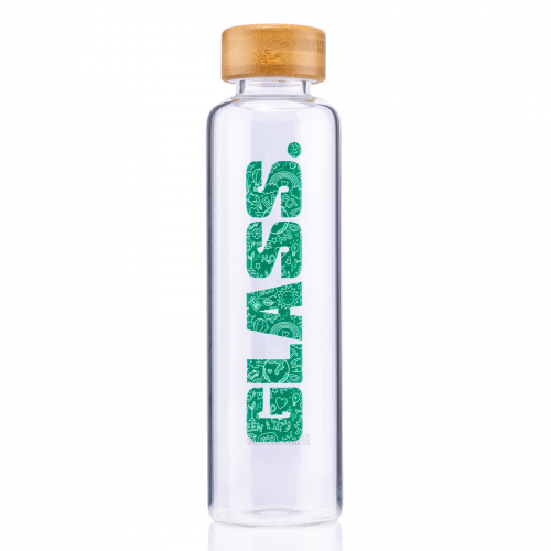 18.6 Oz. Clear Glass Bottle with Bamboo Lid