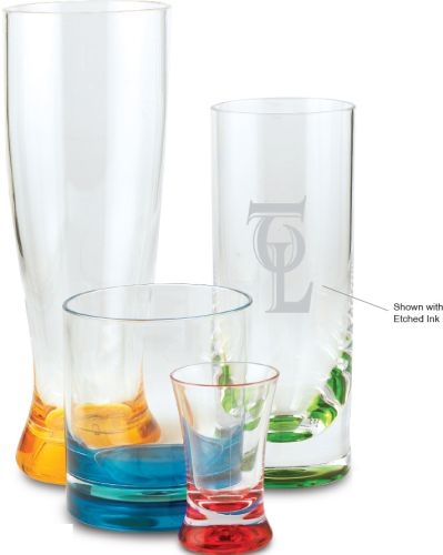 12 Oz. Rox Glass durable clear acrylic with colored base