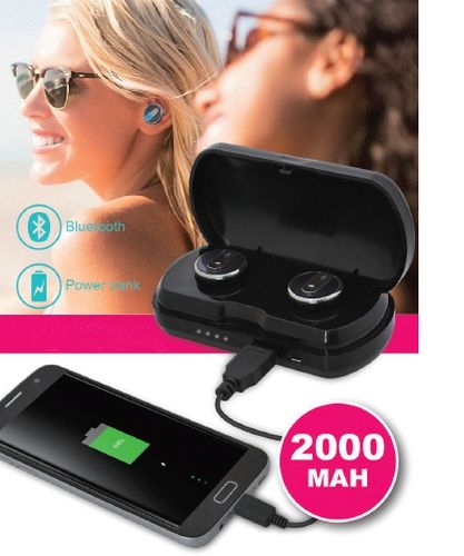 Bluetooth Ear Buds - 2 in 1 power bank + bluetooth earbuds