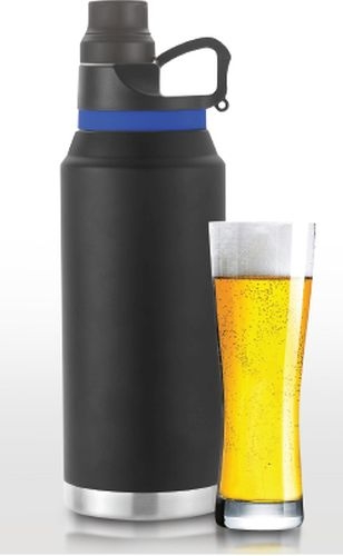 Grizzly Growler 50 Oz. Double Wall Black Vacuum Sealed Bottle