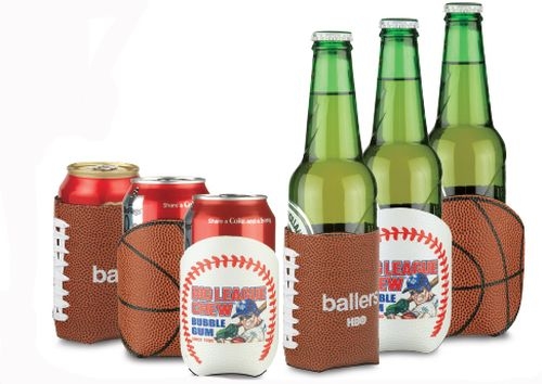 Faux Leather Football Can Cooler Sleeve