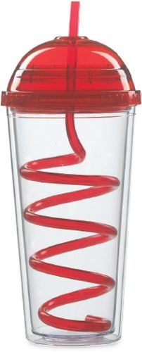 20 Oz. Double Wall Tumbler With Dome Lid And Crazy Straw