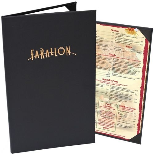 Bonded Leather Double Panel Pocket Menu Cover (8 1/2