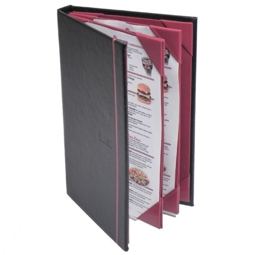 Bonded Leather Book Style 6 View Menu Cover (5 1/2