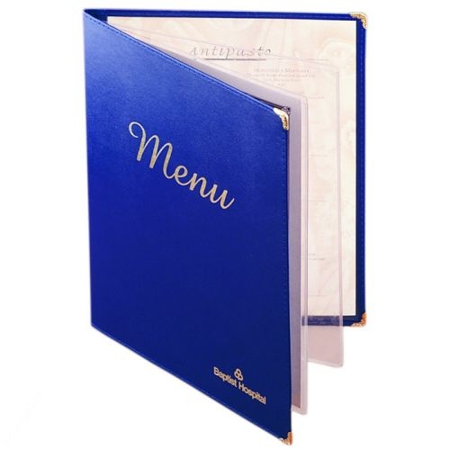 Bonded Leather 2 Panel Classic Menu Cover w/ Sewn In Protector (8 1/2
