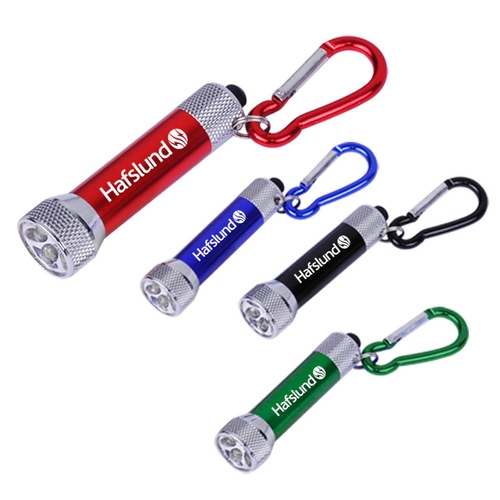 5 LED Metal flashlight with carabiner