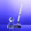 Award- Crystal Globe Pen Set w/ Silver Pen