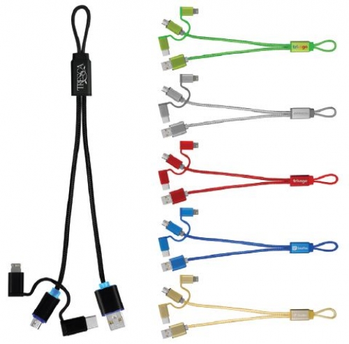 Tech Accessories - Charging Cables - Metallic Light Up Charging Cable with Type C USB