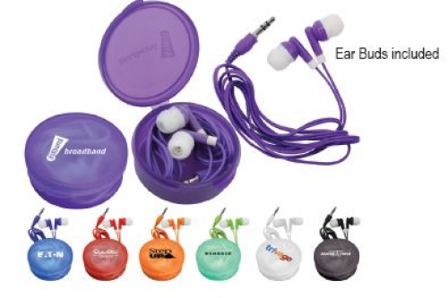 Matching Ear Buds & Round Case