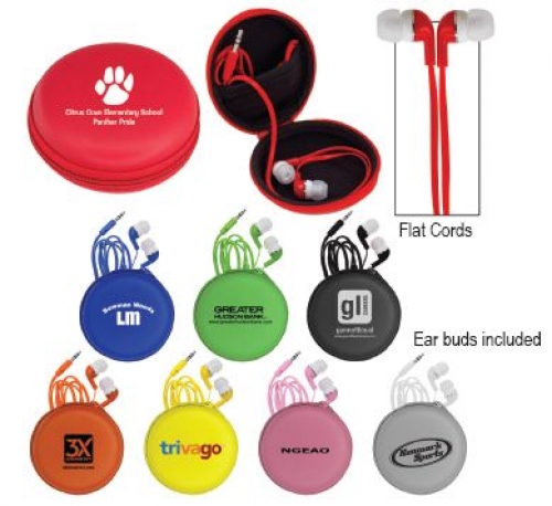 Tech Accessories - Ear Buds - Colorful Premium Ear Bud Round Case