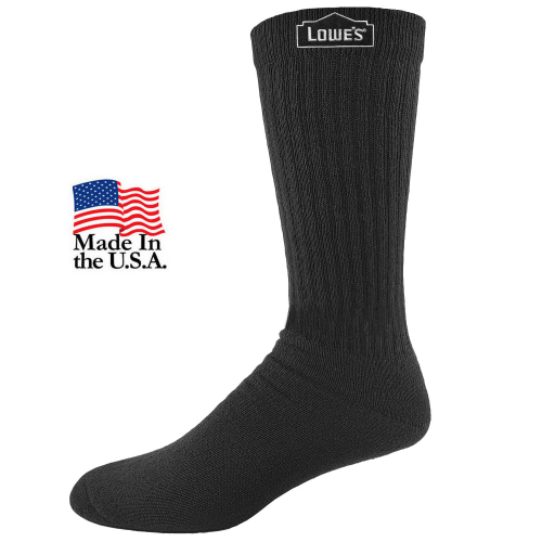 USA Made Medium Weight Crew Length Work Socks (Blank)
