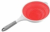 Collapsible silicone strainer with plastic handle