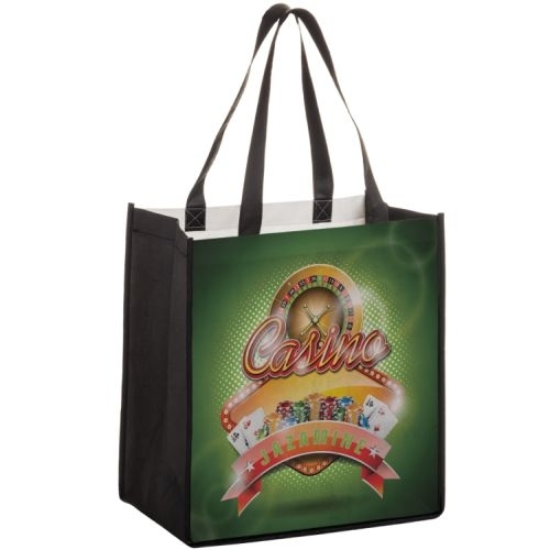 Full Coverage PET Non-Woven Grocery Bag w/ Full Color (12