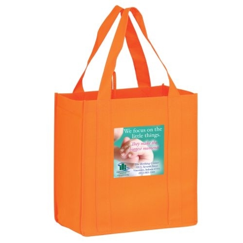 Heavy Duty Non-Woven Grocery Tote Bag w/ Insert and Full Color (12
