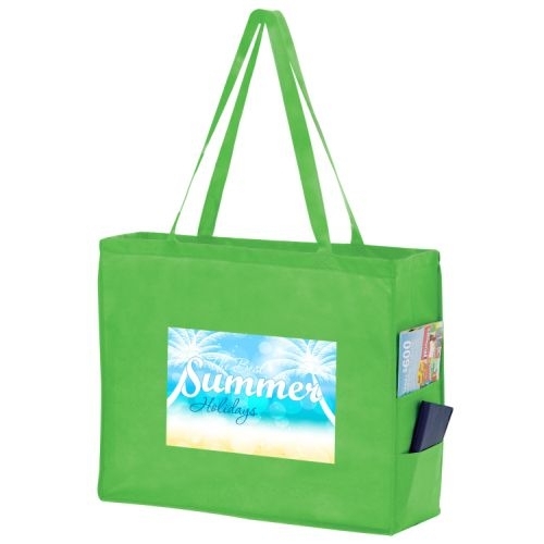 Side Pocket Non-Woven Tote Bag w/ Full Color (20