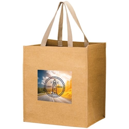 TYPHOON - Washable Kraft Paper Grocery Tote Bag w/ Web Handle (13