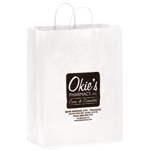 White Kraft Paper Shopper Tote Bag (13