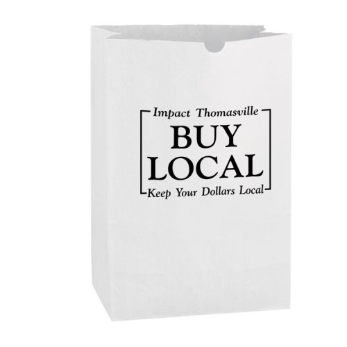 White Kraft Paper SOS Grocery Bag (Size 1/6 Bbl.) - Flexo Ink