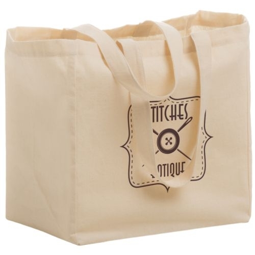 Cotton Canvas Grocery Tote Bag (12