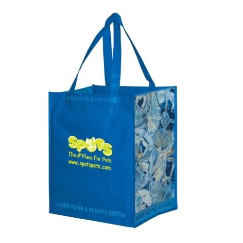Matte Laminated Grocery Tote Bag with Stock Design Side Gussets (12