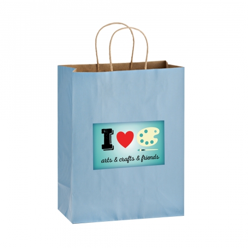 Matte Color Paper Shopper Tote Bag w/ Full Color (10