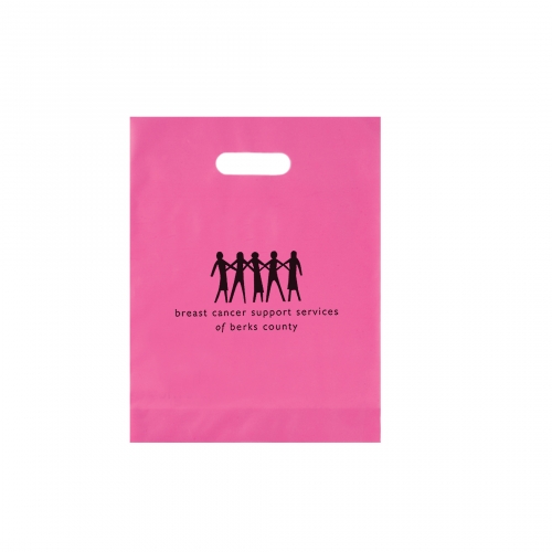 Breast Cancer Awareness Pink Frosted Die Cut Bag (12