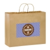 Natural Kraft Paper Shopper Tote Bag w/ Full Color (16