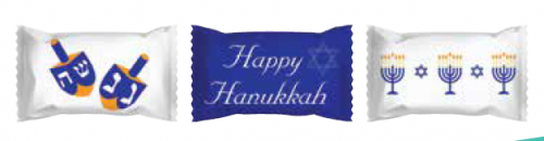 Hard Cinnamon Balls in Hanukkah Assortment Wrappers