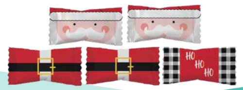 Pastel Buttermints in Santa Assortment Wrappers