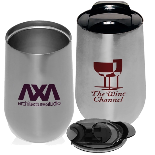 14 oz double walled brushed SS wine tumbler 