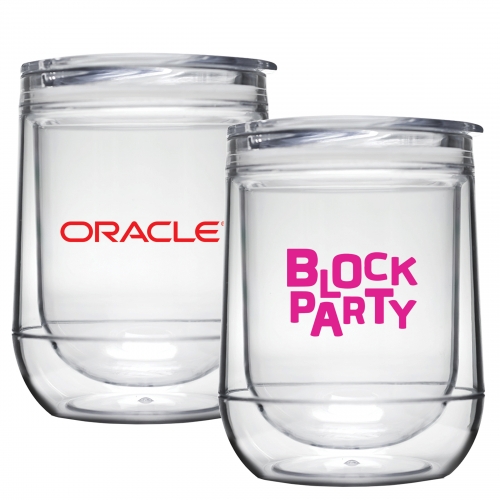 10 oz double walled clear AS plastic tumbler 