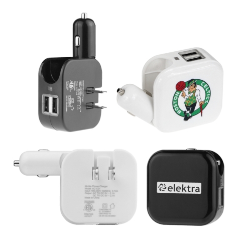 Backpacker Dual Port 2-in-1 USB Car/Wall Adapter