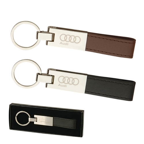 Leather & Silver Keyring