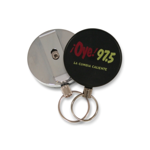 Large Round Retractable Badge Reel Coil Keyring