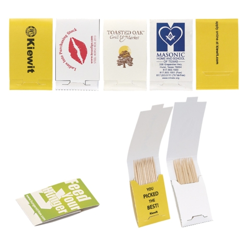 Toothpick Booklet w/10 Toothpicks & 4 Color Process Printing (CMYK)