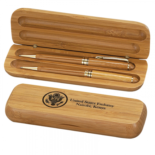 Clearance Item! Bamboo Double Well Gift Box