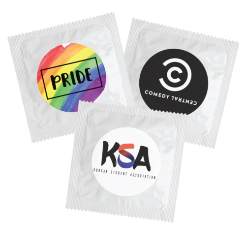 Individual Condom w/ Round 4 Color Process Printing Decal (CMYK)