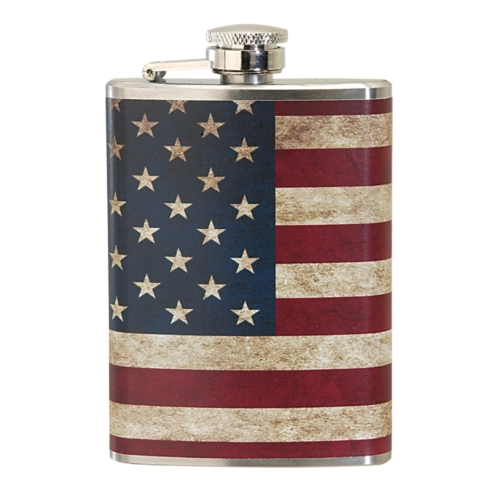 4 oz. Slim Stainless Steel Hip Flask w/ Full Wrap 4 Color Process Printing (CMYK)