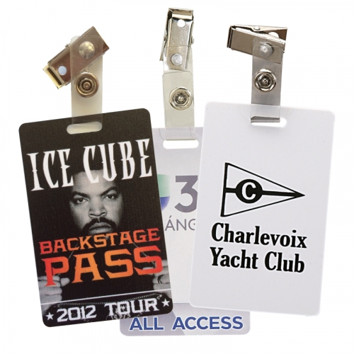 Vertical Plastic ID Card w/ Badge Clip