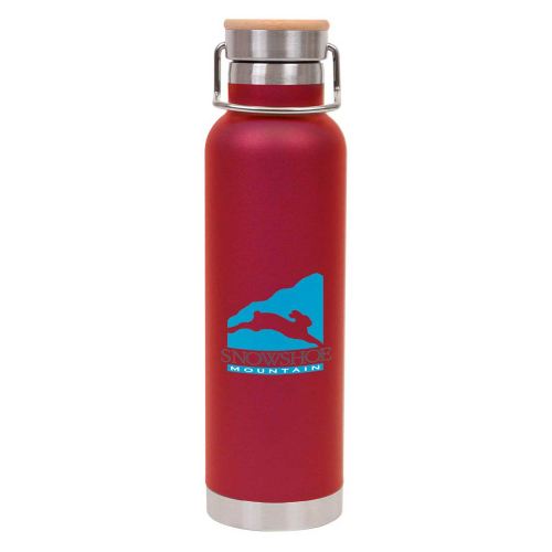 22 oz Double Wall Stainless Steel Vacuum Bottle w/Bamboo Lid And Copper Lining