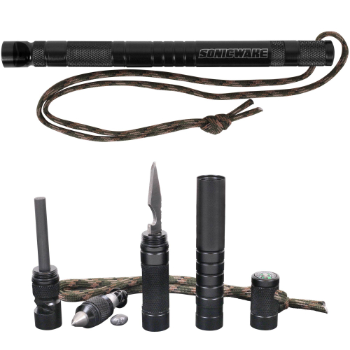 Crossover Outdoor Multi-Function Survival Bar With Fire Starter & Fishing Tackle