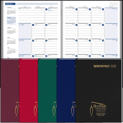 2020 Ruled Monthly Format Stitched To Cover Desk Planner 