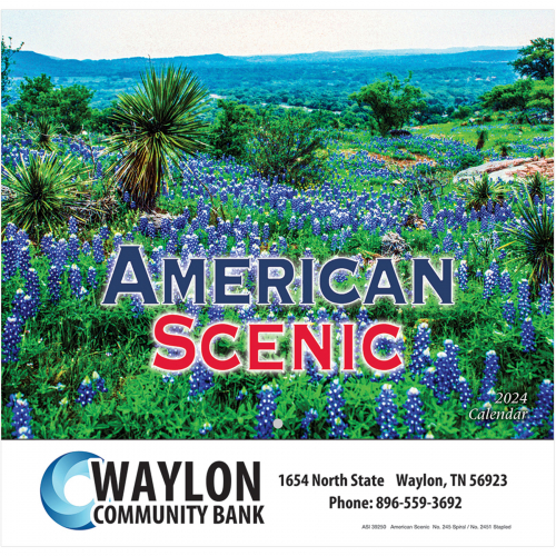 American Scenic Wall Calendar - Stapled - 2023