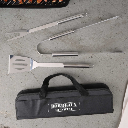 Grill Easy 3 Pc. Stainless BBQ Utensil Set With RPET Case
